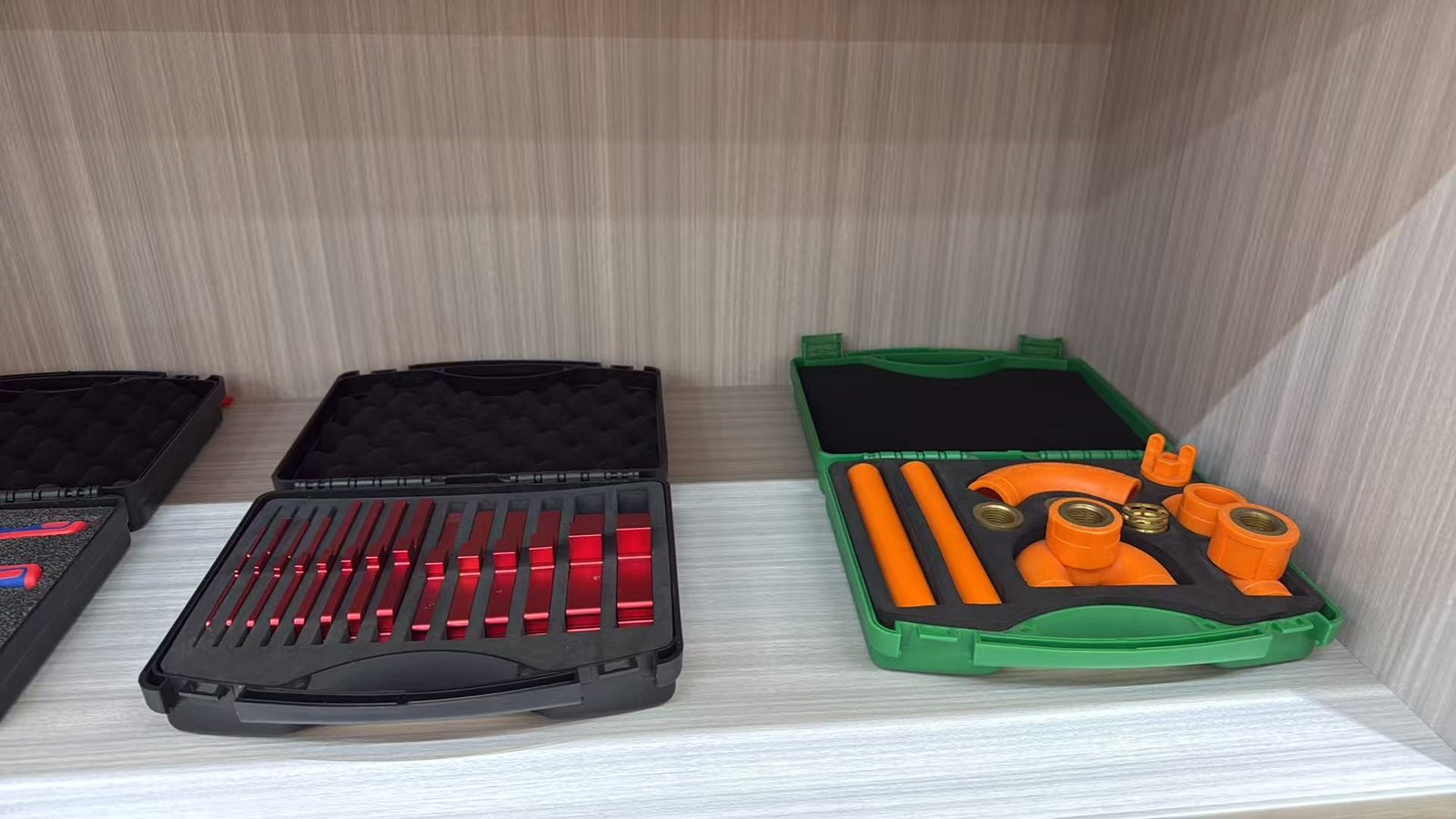 Case with custom logo and CNC-cut foam insert