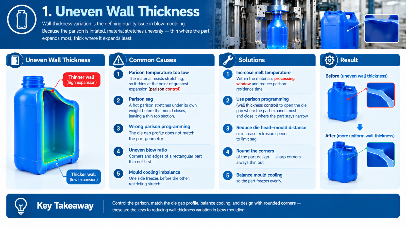 Parison programming: die gap profile versus final wall thickness