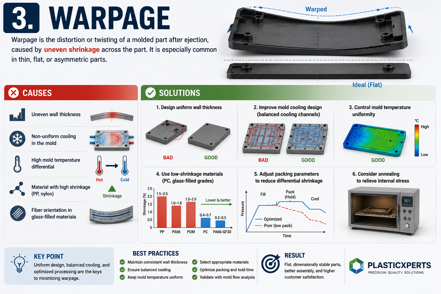 Warpage defect comparison