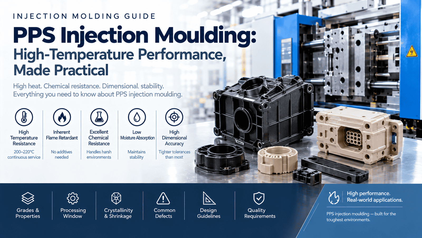 PPS injection moulded high-temperature electrical and automotive components